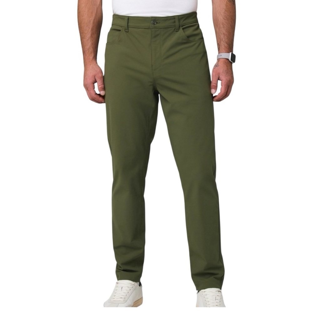 Fabletics Men's Classic Fit The Don 5-Pocket Utility Green Pants